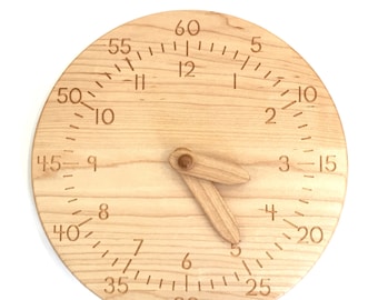 Wooden Toy Clock -- Hours and Minutes