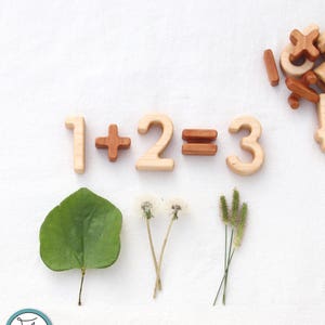 Wood Number and Math Symbol Blocks image 1