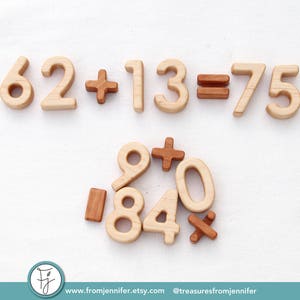 Wood Number and Math Symbol Blocks image 6