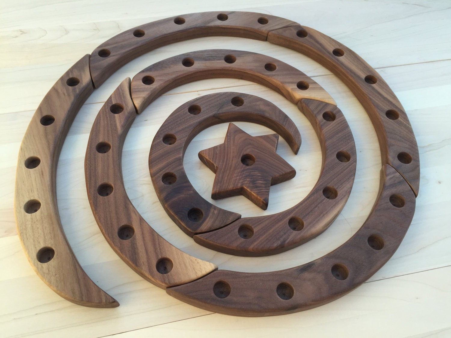 Wooden Spiral Candle Holder for Birthdays, Advent, and Lent -- Waldor…