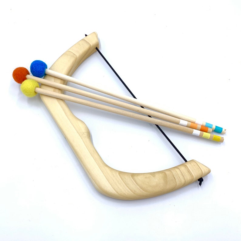 The Original From Jennifer Small Bow and Arrows Natural Wood Toy image 5