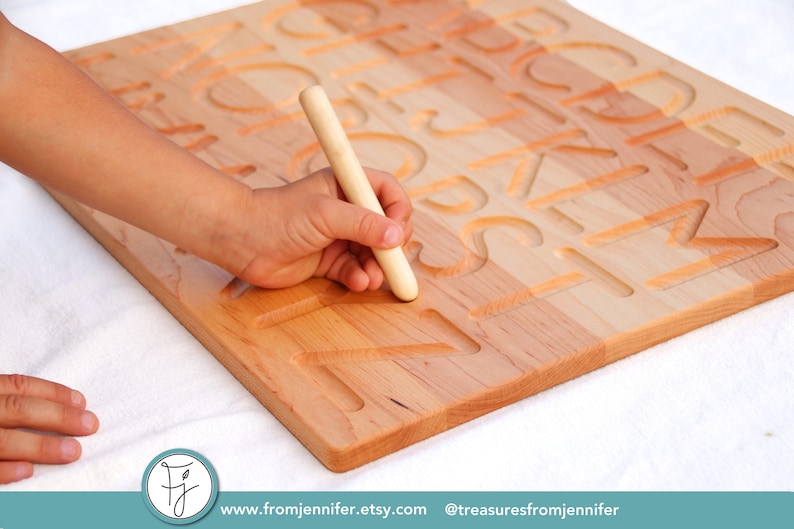 Printed Alphabet Wood Tracing Board Lowercase and/or Uppercase Etsy