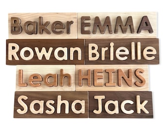 Personalized Name Puzzle | Solid Hardwood | Made in USA | Walnut Maple Cherry
