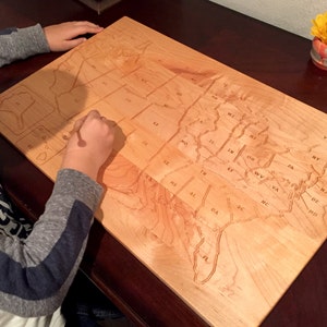 USA and Continents Tracing Board Homeschool Waldorf Montessori Toy image 5