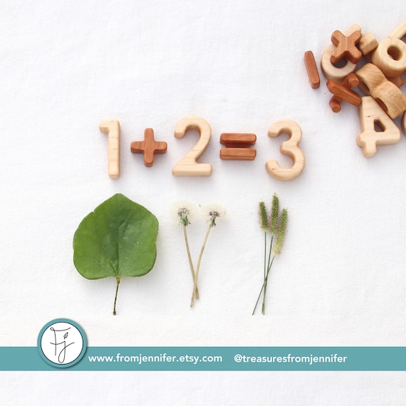 Holznummer Und Mathe Symbolblocke Etsy
