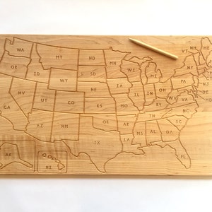 USA and Continents Tracing Board Homeschool Waldorf Montessori Toy image 1