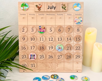 Home Calendar "From Jennifer" -- Wooden Perpetual Calendar