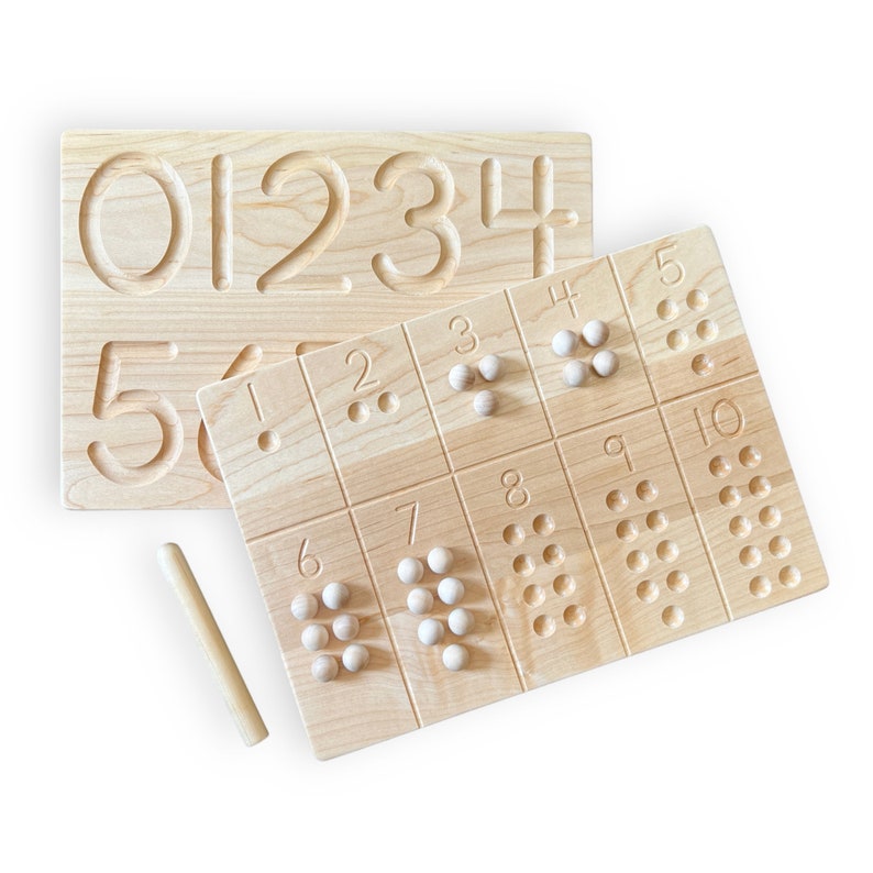 1-10 Number Board Waldorf Montessori School Toy Reversible