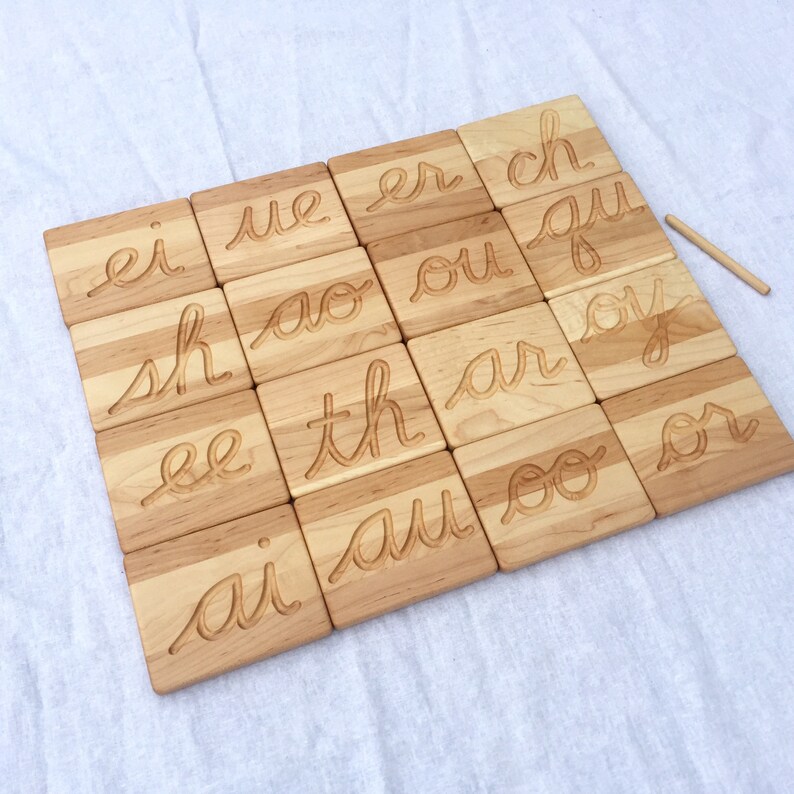 cursive double letter tracing wooden cards etsy