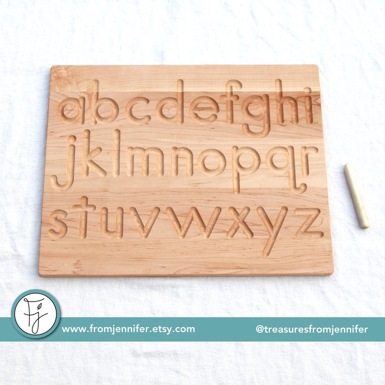 Printed Alphabet Wood Tracing Board Lowercase and/or Uppercase Etsy