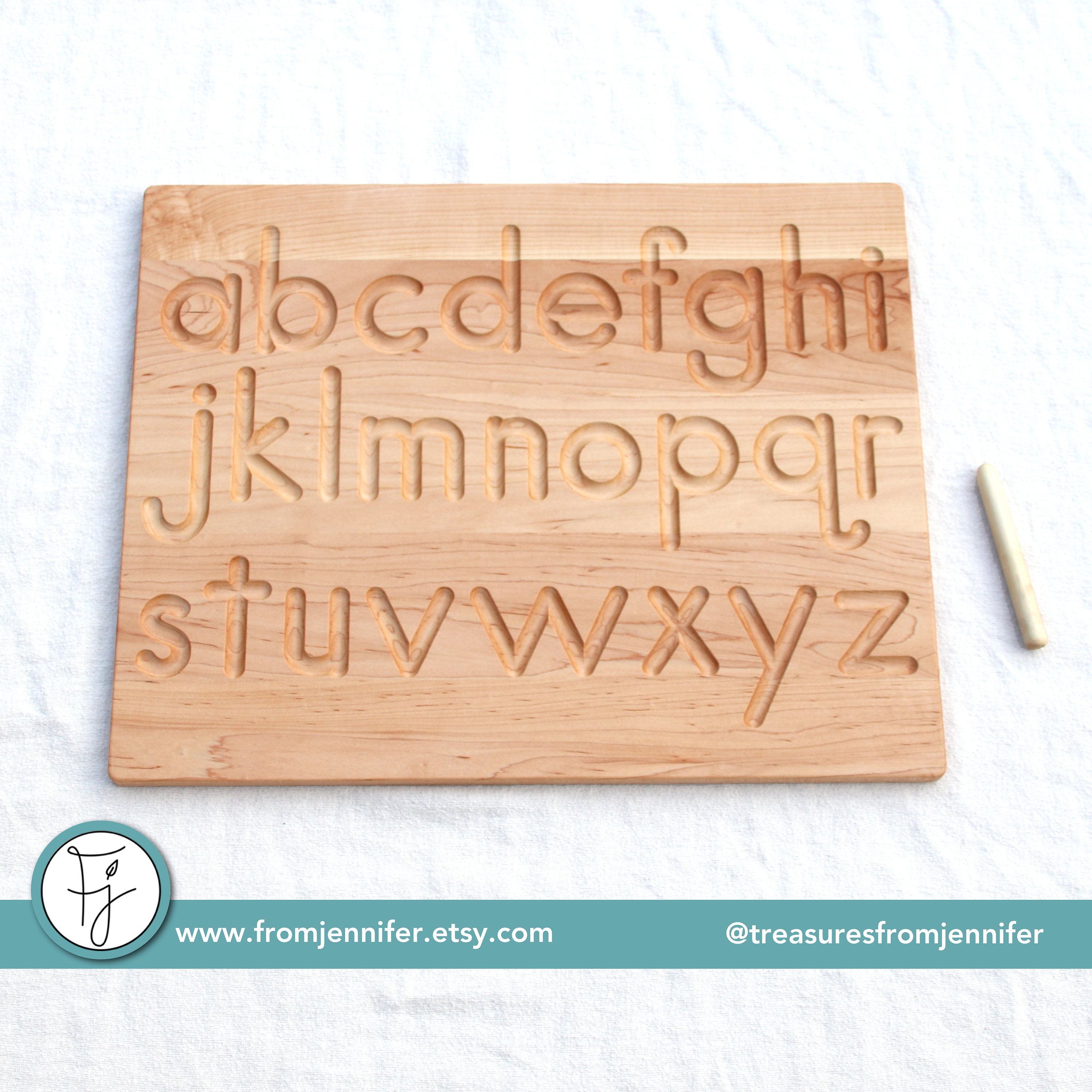 Cursive Alphabet Tracing Board Wooden Alphabet Board Wooden Tracing Board  Montessori Waldorf 