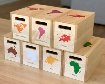 SET OF 7 Montessori Continent Boxes