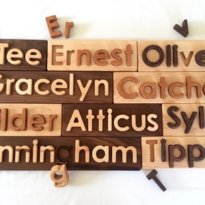 Wooden Name Puzzle Custom Name Puzzle Heirloom Quality Natural Hardwoods image 10