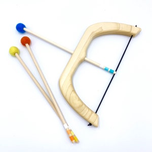 The Original From Jennifer Small Bow and Arrows Natural Wood Toy image 6
