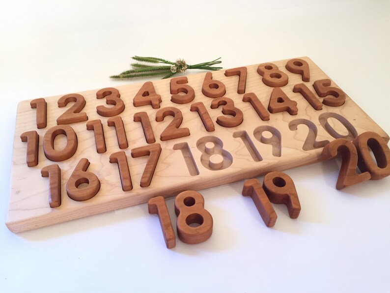 Wood 1-20 Numbers Puzzle All Natural Waldorf Montessori | Etsy