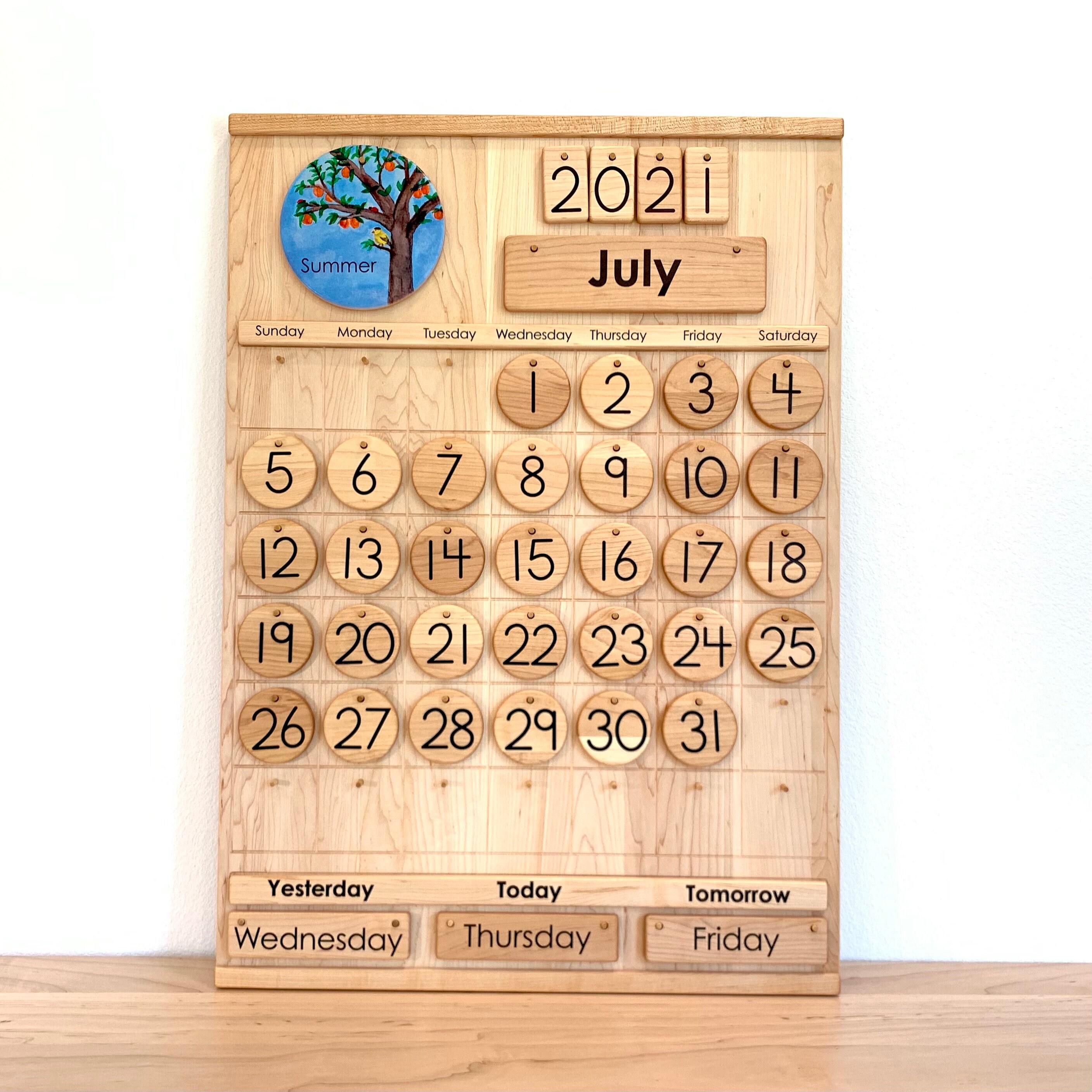school-calendar-maple-wood-etsy