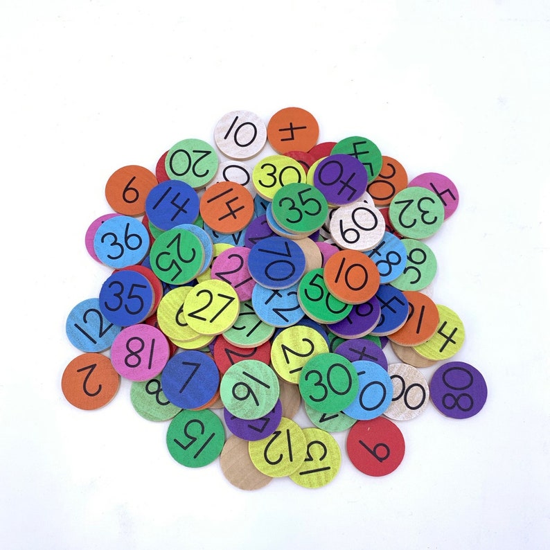 Small Coins Multiplication Table 10x10 Set Without Pegs