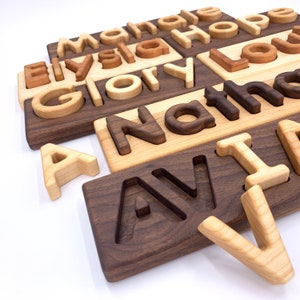 Wooden Name Puzzle Custom Name Puzzle Heirloom Quality Natural Hardwoods image 4