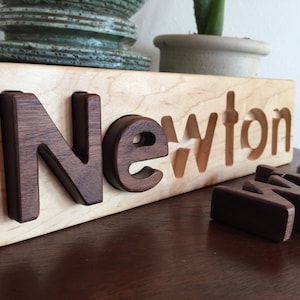 Wooden Name Puzzle Custom Name Puzzle Heirloom Quality Natural Hardwoods image 7