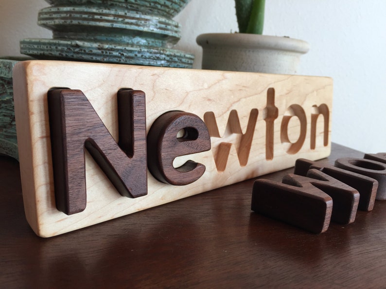 Wooden Name Puzzle Custom Name Puzzle Heirloom Quality Natural Hardwoods image 7