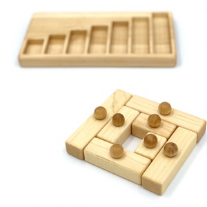 Wooden Bars Puzzle Montessori School Toy image 3