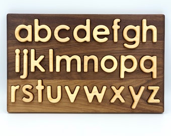 Wood Lowercase Alphabet Puzzle -- Waldorf Toy -- Montessori -- All Natural -- Homeschool