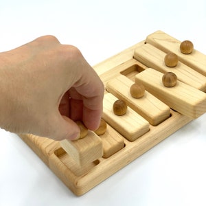 Wooden Bars Puzzle Montessori School Toy image 4