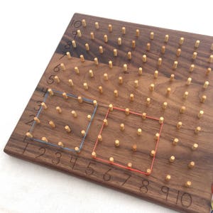 Multiplication Geoboard Hundred Board Wood Geoboard Natural Wood Toy From Jennifer image 3