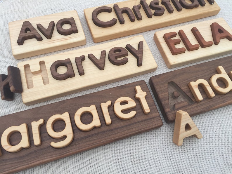 Wooden Name Puzzle Custom Name Puzzle Heirloom Quality Natural Hardwoods image 6