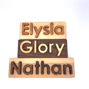 Wooden Name Puzzle Custom Name Puzzle Heirloom Quality Natural Hardwoods image 3