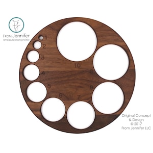Quadro de dilatação cervical Walnut para parteiras Doula Birth -- Roda de dilatação cervical -- Gráfico de dilatação cervical -- Copyright From Jennifer 2017