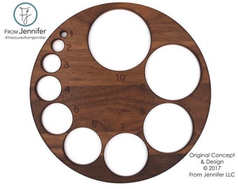 Walnut Cervical Dilation Board for Midwife Doula Birth -- Cervical Dilation Wheel -- Cervical Dilation Chart -- Copyright From Jennifer 2017