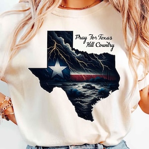 Pray for TEXAS Tshirt, Flood Relief Sweatshirt, Stronger than Storm, Strong Texas, Support Texas Community, Patriotic Shirt, Rescuer Support