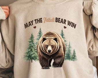 Fat Bear Week Comfort Colors Shirt – “May the Fattest Bear Win” Graphic Tee | Funny Brown Bear Hiking Nature T-Shirt | National Park Gift