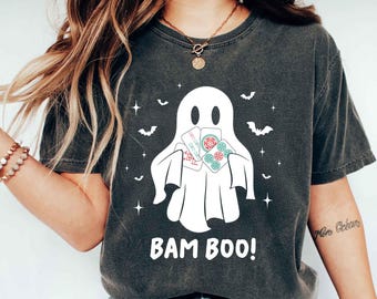 Bam BOO Halloween Mahjong Shirt, Ghost Mahjong Tee, Spooky Season Game Shirt, Mahjong Group Costume Idea, Halloween Party Game T-Shirt