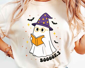 Booooks Shirt, Ghost Books, Halloween Teacher T-Shirt, Halloween Reading Shirt, Librarian Shirt, Halloween Party Teacher Shirt,Bookworm Gift