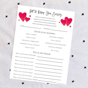 INSTANT Download- Get To Know You Survey Printable PDF