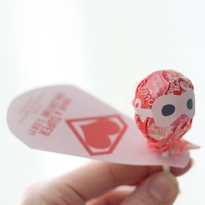 INSTANT DOWNLOAD-Super-Hero Lollipop Valentines -- Printable PDF