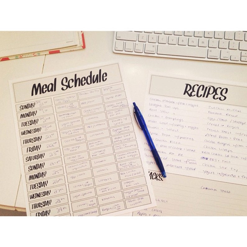 PDF IMMEDIATE DOWNLOAD-Meal Planning Printable