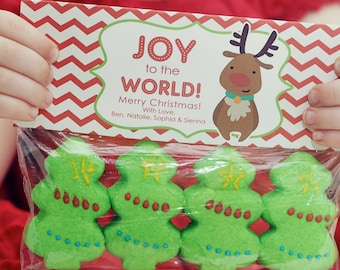 INSTANT Download-Christmas Treat Bag Tags: Reindeer - Printable PDF