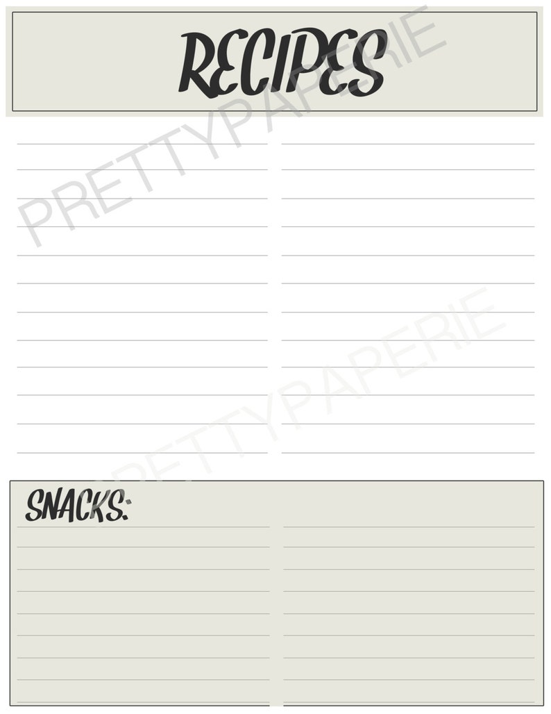 PDF IMMEDIATE DOWNLOAD-Meal Planning Printable