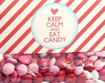 INSTANT Download-Valentine's Day Treat Bag Tags: Keep Calm -Printable PDF