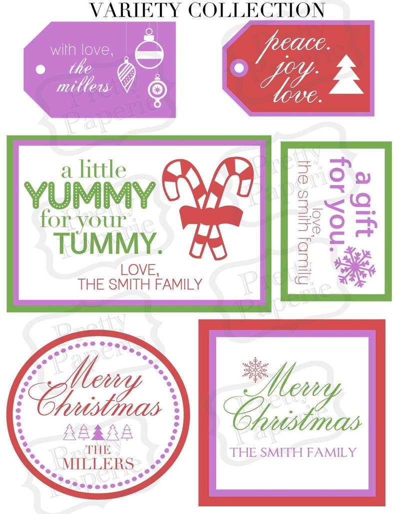 INSTANT Download-CHRISTMAS /'Modern/&Colorful/' Gift Tag Collection Printable PDF