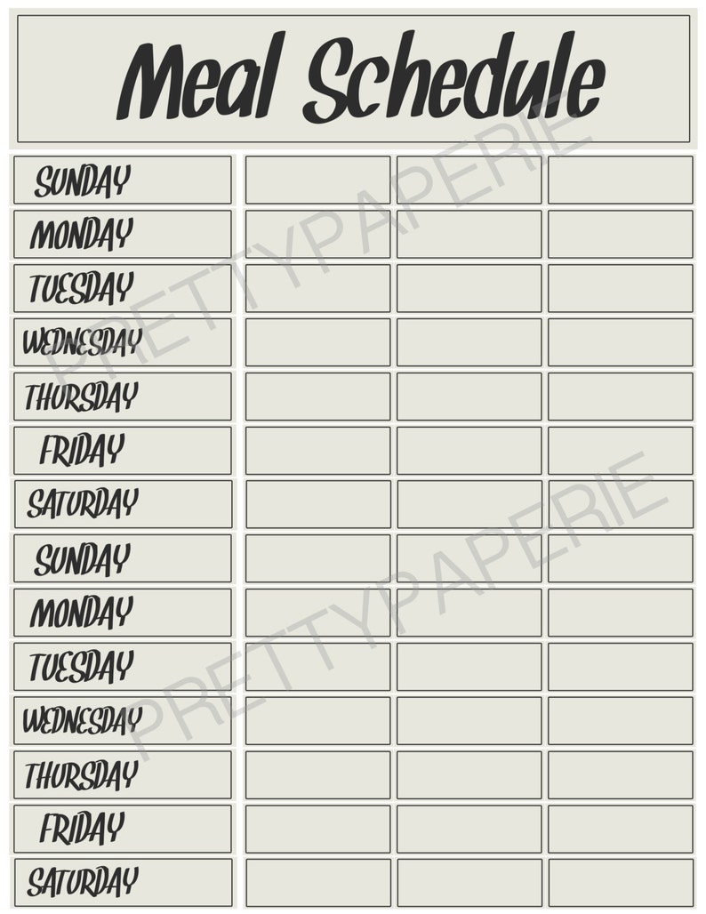 PDF IMMEDIATE DOWNLOAD-Meal Planning Printable