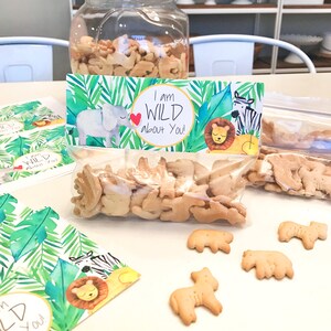 INSTANT Download-Valentine&#39;s Day Treat Bag Tags: WILD About you! -Printable PDF
