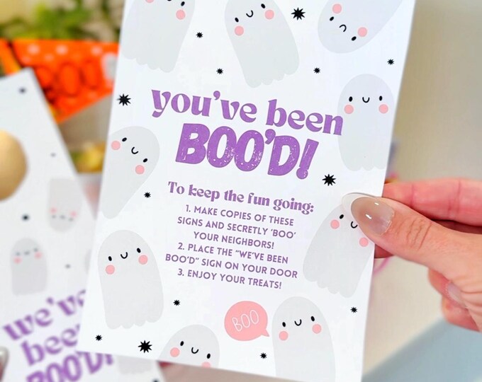 Featured listing image: INSTANT Download-Cute Halloween: You've been BOO'D - Printable PDF