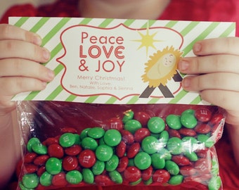 INSTANT Download-Christmas Treat Bag Tags: Baby Jesus - Printable PDF