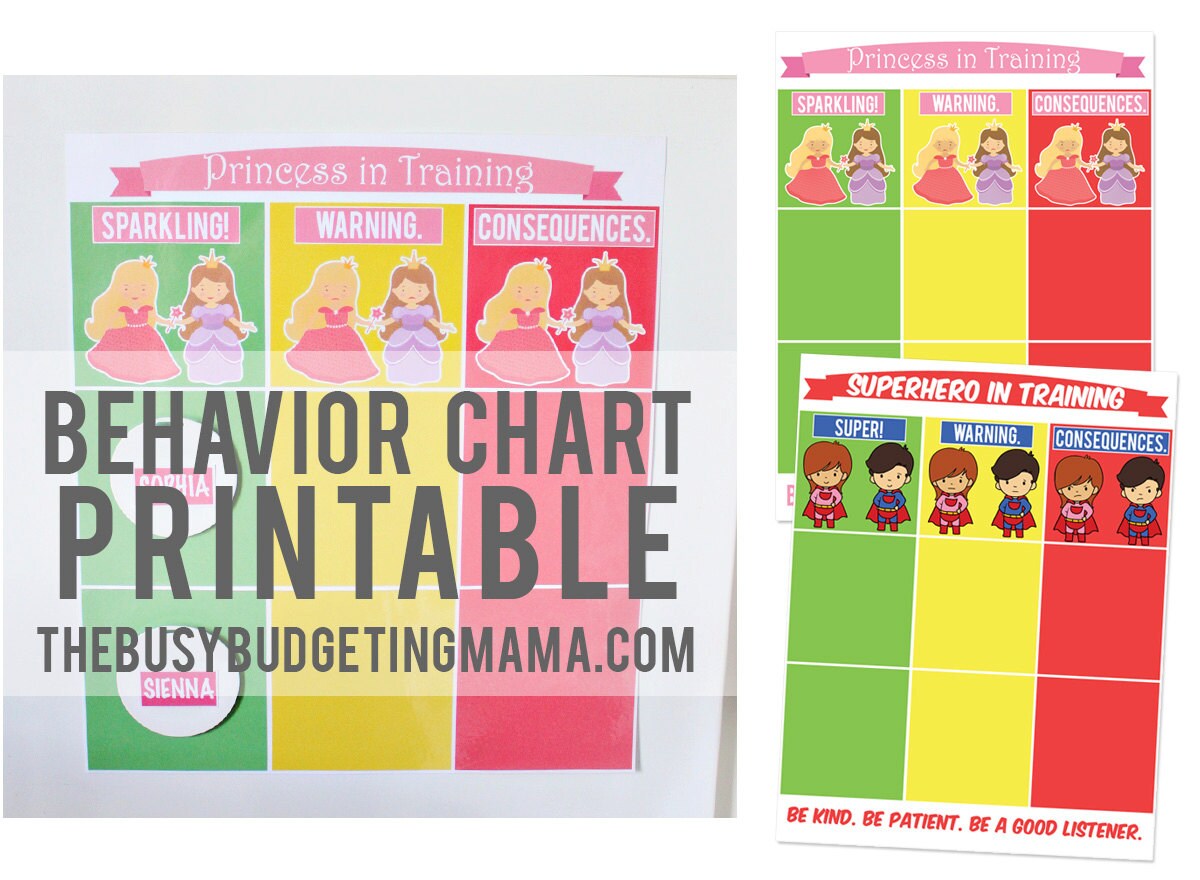 Printable Superhero Behavior Chart