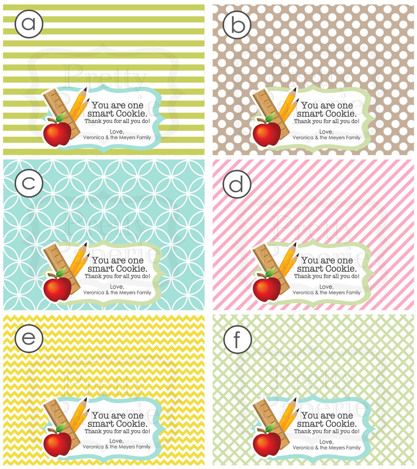 INSTANT Download-teacher Gift: One Smart Cookie Treat Bag Tags ...