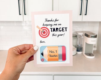 IMMEDIATE DOWNLOAD- Target Teacher Gift Card Holder-Printable PDF